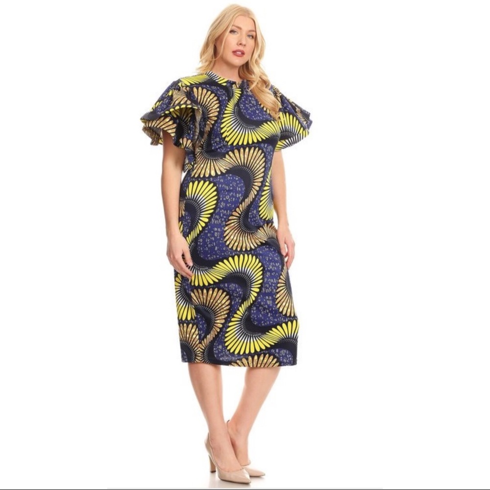 PLUS SIZE 💗AFRICAN PRINTS DRESS - Picture 1 of 3
